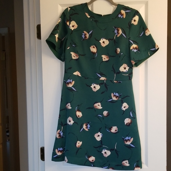 Banana Republic Dresses | Banana Republic Green Floral Dress | Color: Green | Size: 6 | Angelkekere's Closet